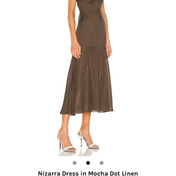 Alexis polka dot NIZARRA DRESS in Mocha Dot Linen from Revolve Clothing Sz Large - Picture 4 of 10